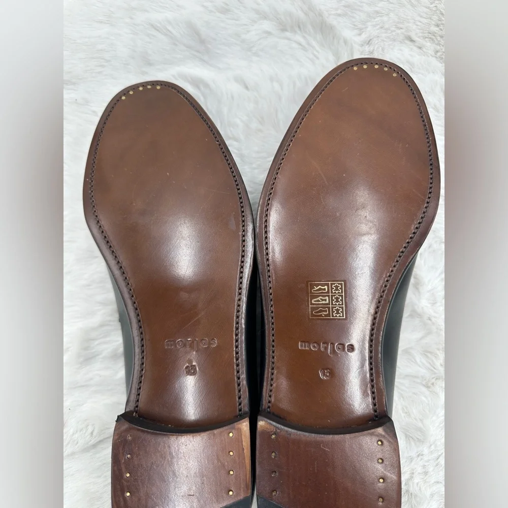 Morjas Ivy Loafers in‎ Black Leather NEW size 13 US 13.5